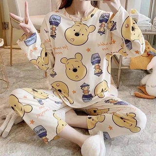 เซ็ตชุดนอน เสื้อแขนยาว-กางเกงขายาว ลายหมี สุดน่ารัก ลายการ์ตูน หลายรูปแบบหลายลาย พร้อมจัดส่ง