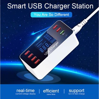 A9+ USB Hub 8-port Type-C 8Ports LCD Display fast charge