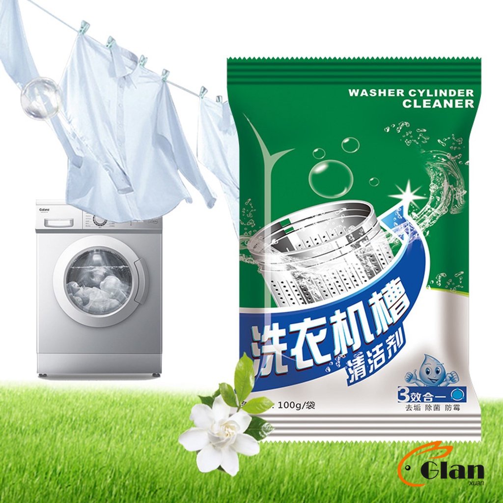 Glanxuan ผงทำความสะอาดเครื่องซักผ้า   ผงล้างเครื่องซักผ้า Washing Machine Cleaner Powder