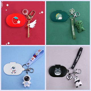 เคสหูฟังซิลิโคน ลายการ์ตูนไดโนเสาร์แพนด้าน่ารัก พร้อมพวงกุญแจ และกล่องสายคล้อง สําหรับ Realme Buds Q2 Cases Buds Air 2 Neo Q2s