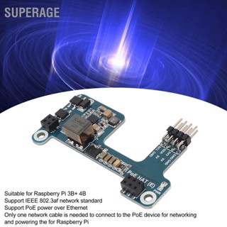 BSuperage Poe บอร์ดขยาย ขนาดเล็ก สําหรับ Raspberry Pi 3B+ 4B Ieee 802.3af Compliant 5V 2.5A Power Over Ethernet