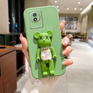 Ready Stock New เคส VIVO Y02 V25 Pro 5G V25e Y16 Y22 Y35 2022 Fashion Skin Feel with Cute Cartoon Bear Stand Holder Soft Case Cover เคสโทรศัพท VivoY02 V25Pro