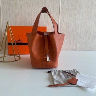 Hermes Picotin Lock 18 bag Original พร้อมส่ง หนังแท้นิ่มมากก หนังคุณภาพดีไม่ยวบอยู่ทรง สวยสุดๆ อะไหล่เงินโดดเด่น