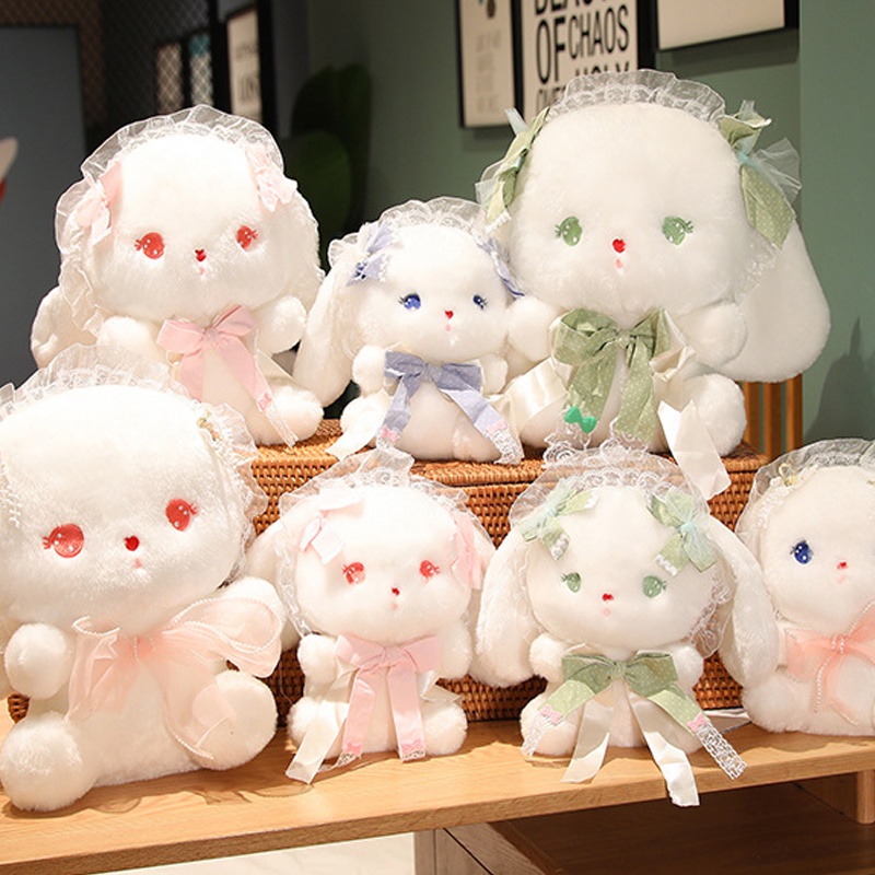 ของเล่นตุ๊กตากระต่ายน่ารัก ริบบิ้นโบว์โลลิต้า น่ารัก ตุ๊กตากระต่ายหูยาว Lolita bunny หมอนตุ๊กตา ของขวัญวันเกิด สําหรับเด็กผู้หญิง