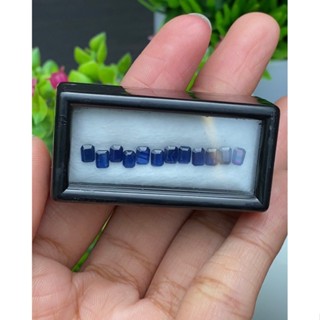 พลอย ไพลิน blue sapphire 3.51 กะรัต (Cts.) 12 เม็ด (Pcs.) พลอยแท้ อัญมณีมงคลประจําวันเกิด เครื่องประดับพลอย