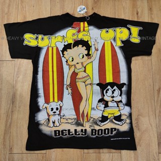 BETTY BOOP SURF BOOTLEG OVERPRINT เสื้อลายการ์ตูน เสื้อลายน่ารัก เบ็ตตี้บูฟ