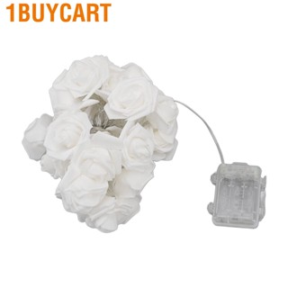 1buycart LED Rose Flower String Light Battery Operated White Lamp For Bedroom