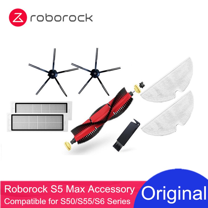 Roborock S5 Max / E4 / E5 / S45 Max / S6 MaxV อุปกรณ์เสริมของแปรงหลักแปรงด้านข้าง HEPA Filter