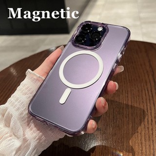 เคสโทรศัพท์มือถือแบบใส แม่เหล็ก สําหรับ iPhone 14 13 12 11 Pro MAX XS MAX XR 7+8 Plus