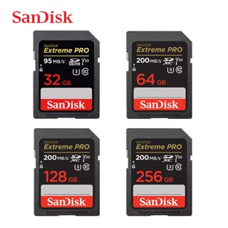 Sandisk Extreme PRO การ์ดหน่วยความจํา SD 32G 64G 128G 256G SDHC SDXC UHS-I C10 95MB s-200MB s U3 รองรับ V30 4K สําหรับกล้อง DV SLR