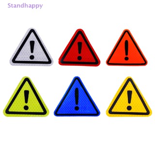 Standhappy สติกเกอร์สะท้อนแสง ทรงสามเหลี่ยม เพื่อความปลอดภัย สําหรับติดตกแต่งรถยนต์