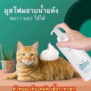 โฟมอาบน้ำแห้ง LIKE 500ml แชมพูแมวโฟม โฟมอาบแห้งแมว โฟมอาบน้ำแมว ครีมอาบน้ำหมา สเปรย์อาบน้ำสัตว์ แมวNo-washing shower gel