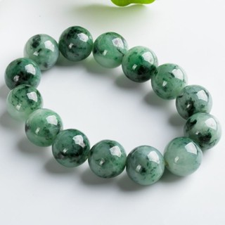 ธรรมชาติพม่าหยกกำไลข้อมือ Jadeite สร้อยข้อมือเครื่องประดับพม่า หินลูกปัดสร้อยข้อมือลูกปัดขนาด12mm