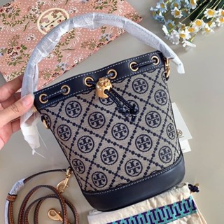 TORY BURCH T MONOGRAM JACQUARD MINI BUCKET BAG #87961 #tory