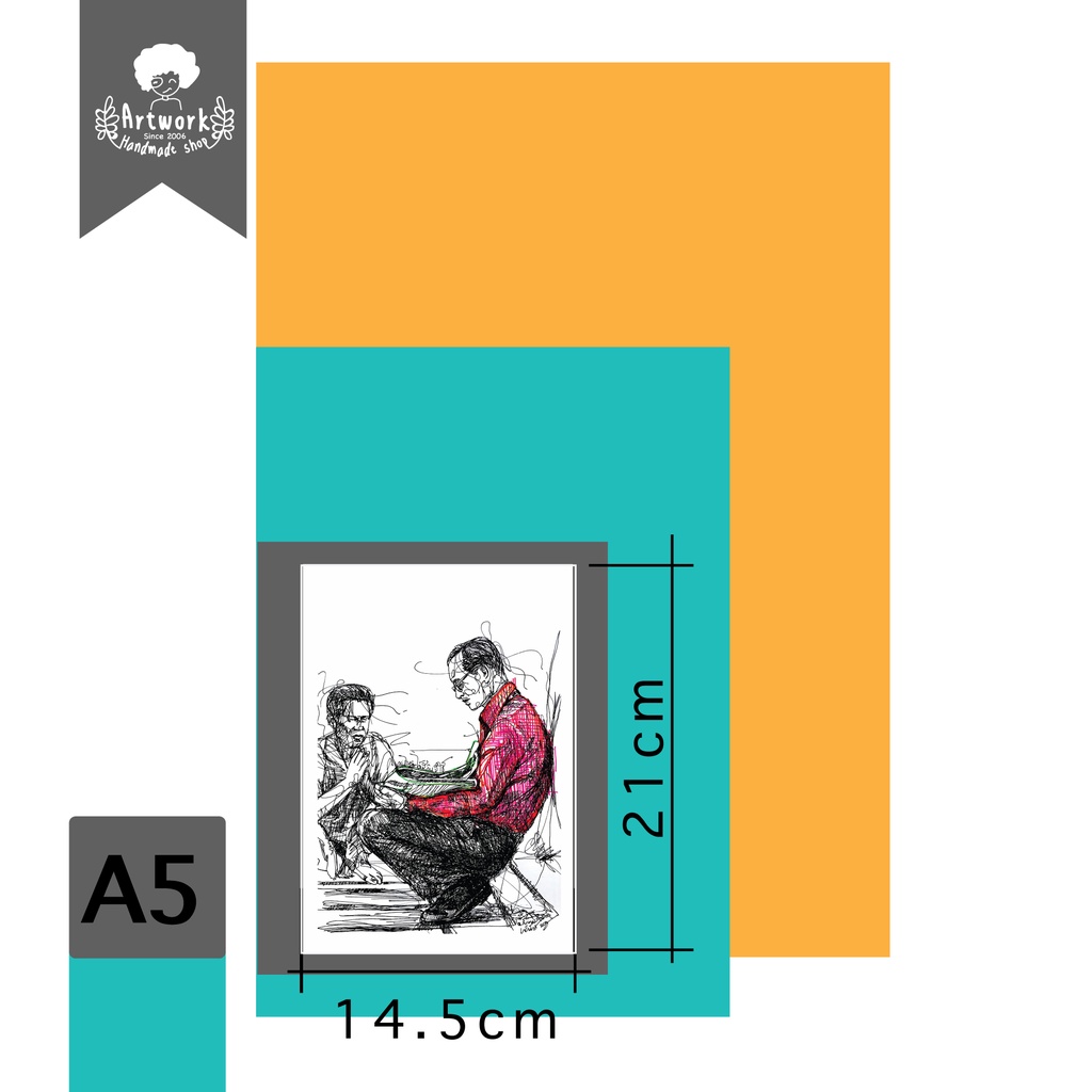 ภาพวาดในหลวง ร 9 เยี่ยมราษฎร์ LZ-K016  ภาพวาดลายเส้นปากกาหมึกซึม งานปริ้นท์เลเซอร์ - รูปที่ 7