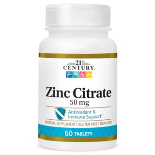 21st Century, Zinc Citrate, 50 mg, 60 เม็ด