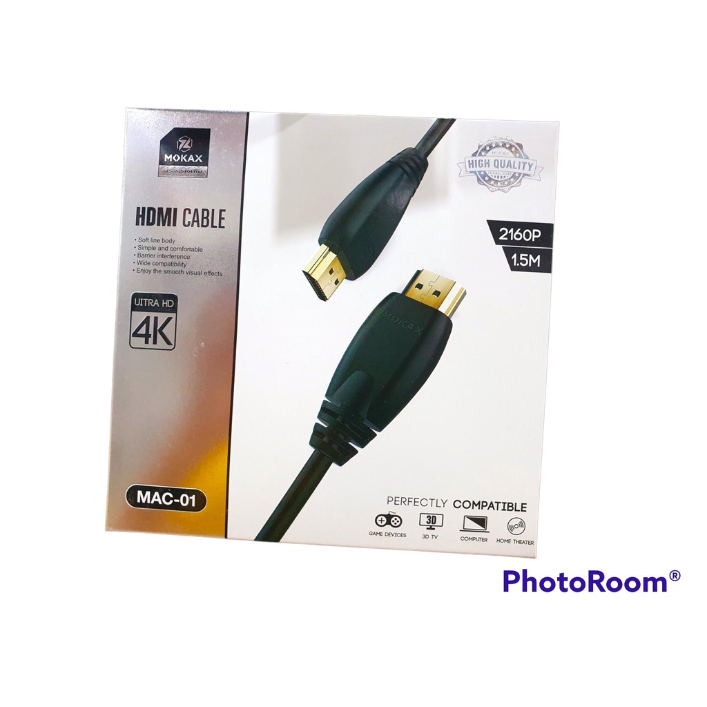 สายMOKAX HDMI CABLE 1.5 M AL-04 8992199รองรับ 4K ภาพคมชัด เสียงเต็มระบบ