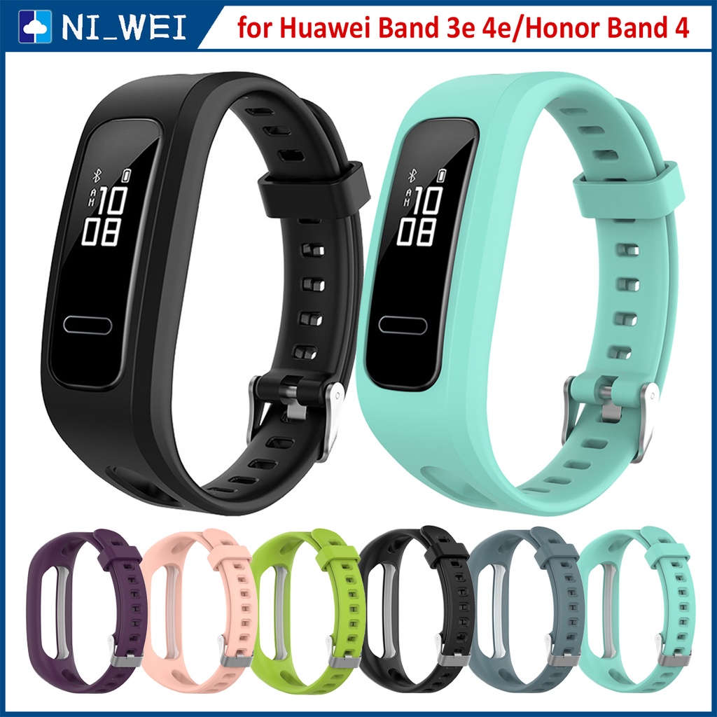 สายนาฬิกาข้อมือซิลิโคน สําหรับ Huawei Band 3e 4e อ่อน สายรัดข้อมือ สําหรับ Huawei Honor Band 4 Running Version