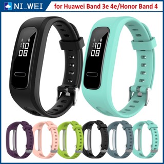 สายนาฬิกาข้อมือซิลิโคน สําหรับ Huawei Band 3e 4e อ่อน สายรัดข้อมือ สําหรับ Huawei Honor Band 4 Running Version