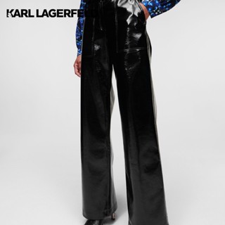 KARL LAGERFELD - PATENT FAUX-LEATHER PANTS 226W1003 กางเกงขายาว