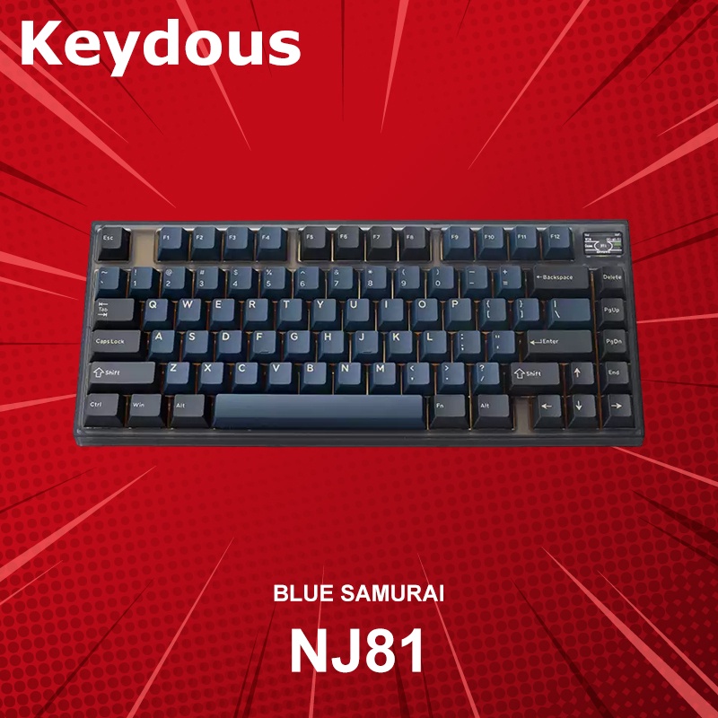 Keydous NJ81 Wireless Mechanical Keyboard ขนาด 75% สี Black-Steel, White-Steel, Black-Brass, White-Brass