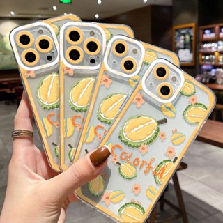 ภาพวาดทุเรียน TPU เคสโทรศัพท์ใส OPPO A54 A74 A93 A52 A72 A92 A37 A53 Reno 6 Pro Realme C21Y C20 8 9i เคสโทรศัพท์มือถือ