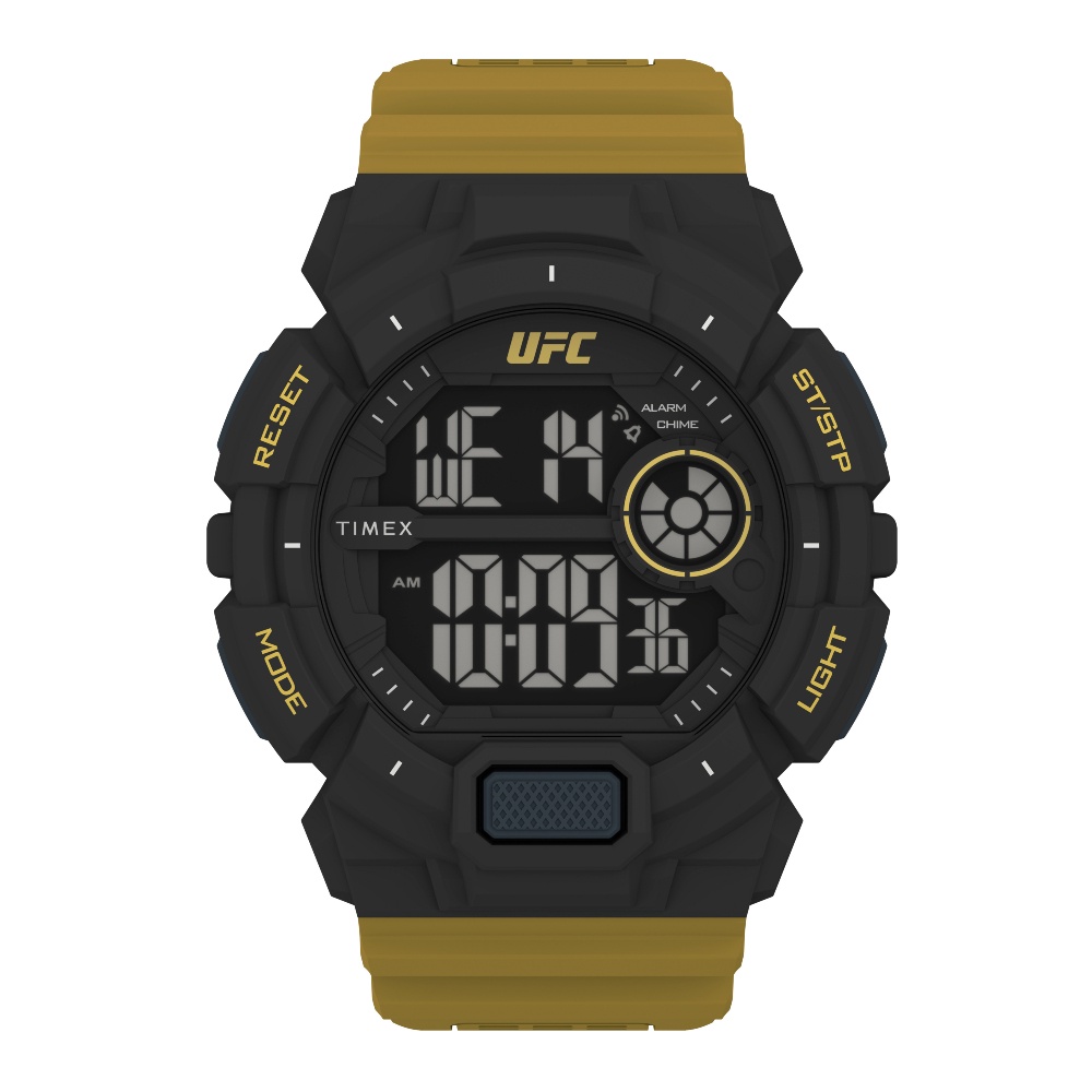 Timex TW5M53600 UFC STRIKER นาฬิกาข้อมือผู้ชาย สายเรซิ่น สีเหลือง สายเรซิ่น หน้าปัด 50 มม.