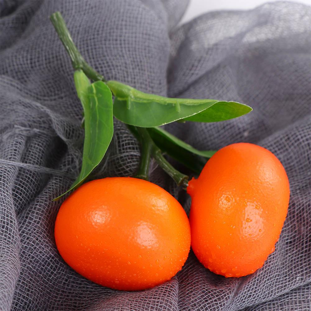 CHROM ส้มปลอมเหมือนจริง 1 ชิ้นผลไม้เลียนแบบแสดงผลไม้ 3-6 กิ่งพร้อมผลไม้และใบ Party Decor - รูปที่ 6