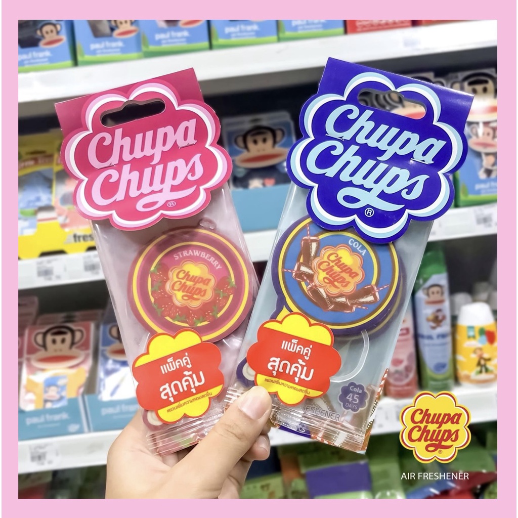 🍭Chupa Chups [แพ็คคู่สุดคุ้ม] แผ่นน้ำหอมปรับอากาศแบบแขวน ให้กลิ่นหอมหวานยาวนาน 45 วัน