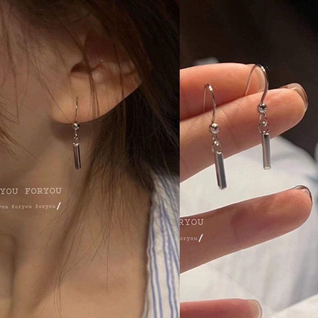 [YY] ต่างหูโซ่ ขนาดเล็ก สไตล์มินิมอล เท่ สีเงิน สไตล์ใหม่ อินเทรนด์ เด็กผู้หญิงตัวเล็ก อารมณ์เกาหลี สไตล์สั้น