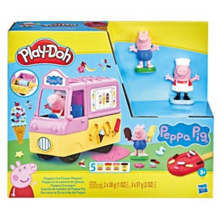 Play-Doh Peppas Ice Cream Playset with Ice Cream Truck, Peppa Pig George Figures, 5 Non-Toxic Modeling Compound