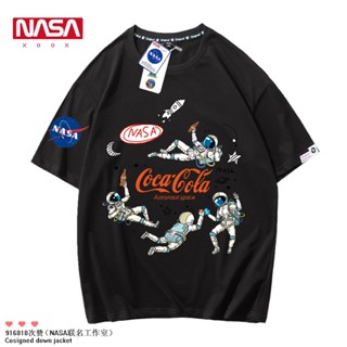 เสื้อยืดแขนสั้น พิมพ์ลายนักบินอวกาศ NASA แฟชั่นฤดูร้อน สําหรับผู้ชายเสื้อยืด _54