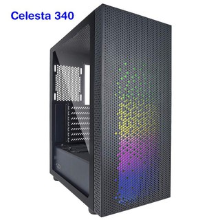 เคสคอมพิวเตอร์ ARGB ราคาจับต้องได้ AZZA ATX Mid Tower Tempered Glass Gaming Case CELESTA 340 - Black