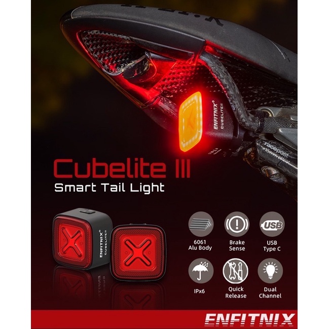 ไฟท้าย Enfitnix Cubelite III สินค้ารับประกัน 2 ปีเต็ม ของแท้100%