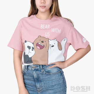 DOSH WOMENS CROPPED TOPS WE BARE BEARS เสื้อยืดทรงครอป ผู้หญิง DBBWT1026-PI