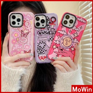 Mowin - เข้ากันได้สำหรับ เคสไอโฟน เคสไอโฟน11 สำหรับ iPhone 14 Pro Max เคส iPhone หนาเคส TPU อ่อนเคสใสกันกระแทกป้องกันกล้อง สีชมพู สีม่วง สไตล์นามธรรมศิลปะ เข้ากันได้ สำหรับ iPhone 13 Pro Max 12 Pro Max 11 xr 7Plus