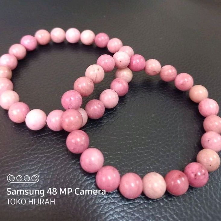 หิน BRACELET, RHODOCROSITE RED, 8mm