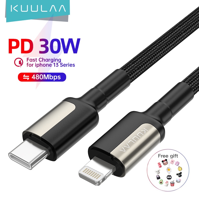 【Free gift】Kuulaa PD C-L สายชาร์จซิลิโคนเหลว C เป็น L 30W ชาร์จเร็ว สําหรับ 13 12Pro max Mini 0.5 ม. 1 ม. 2 ม. 480Mbps – โปรปัง