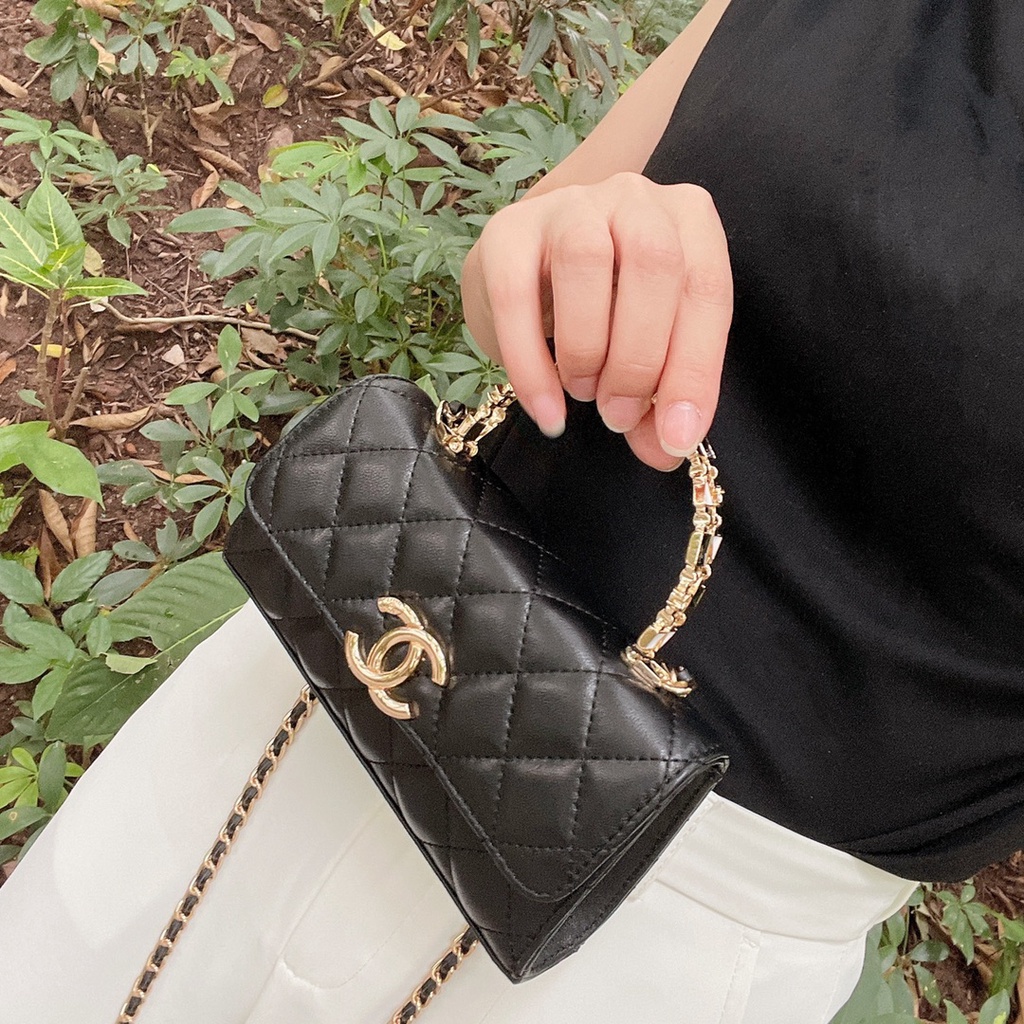 Chanel ชาแนล รูปแบบใหม่ กระเป๋าถือผู้หญิง โลก มือจับ ดับเบิ้ลซี ตัวอักษร กระเป๋าสายโซ่
