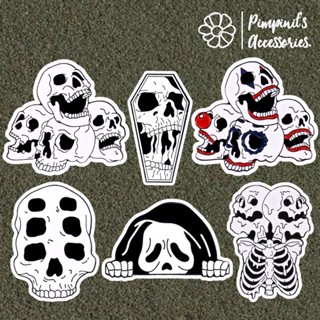 ʕ •ᴥ•ʔ ✿ พร้อมส่ง : เข็มกลัดเซ็ทยมฑูตหัวกระโหลกสไตล์พังค์ | Punk Skull Devil Enamel Brooch Pin Set.