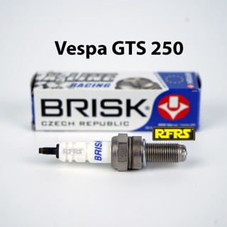 หัวเทียน BRISK X-Line 4 เขี้ยว แกนเงิน Vespa GTS 250 Spark Plug (8X21ROA) รองรับทุกน้ำมัน Made in EU