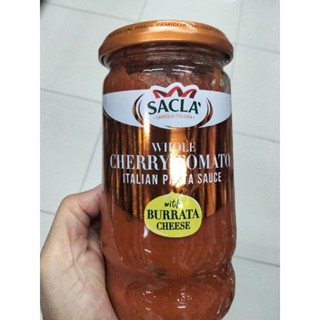 Sacla Whole Cherry Tomato Italian  Pasta Sauce ซอสพาสต้าผสมบูราต้าชีส 350 กรัม