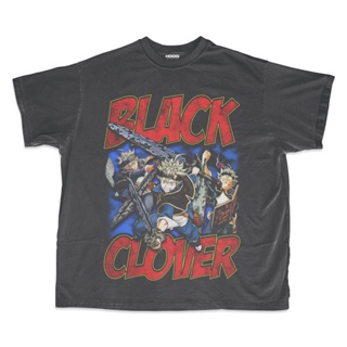 Kaos เสื้อยืด ลายอนิเมะ Black Clover โอเวอร์ไซซ์ สีดํา