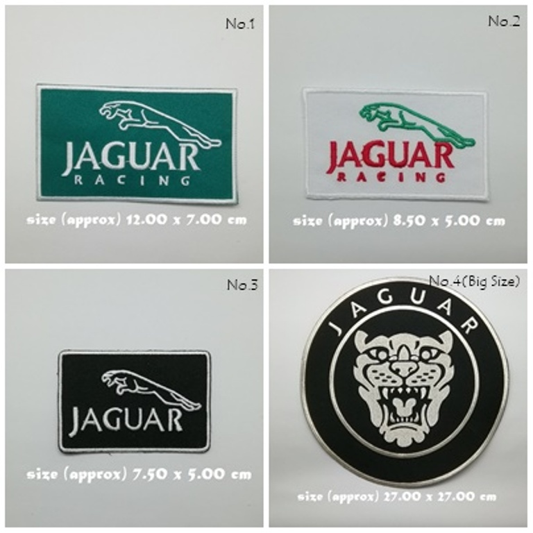 Jaguar ตัวรีดติดเสื้อ ตกแต่งเสื้อผ้า หมวก กระเป๋า กางเกงยีนส์ Embroidered Iron On Jacket Car