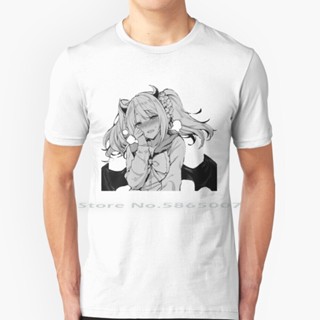 [S-5XL]Cute Demon Girl T Shirt 100% Cotton Ecchi Hentai Face Naughty Cute Face Lewd Anime Pervert Loli Waifu Discor_13