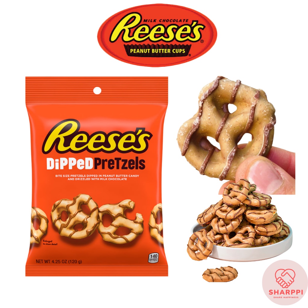 [Hershey Reeses] เนยถั่วช็อกโกแลต Dipped Pretzel 120g
