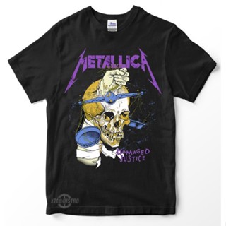 เสื้อยืด พิมพ์ลายวงดนตรี METALLICA JUSTICE วงร็อค โลหะ