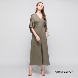 VICKTEERUT Re-Edition Batwing Sleeve Wide Leg Jumpsuit จัมพ์สูท แขนค้างคาว ขาบาน