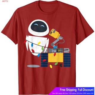 SKTT1 เสื้อยืดกีฬา Disney Pixar Wall-E Eve Christmas Light Wrap Graphic T-Shirt Sports T-shirt$Uc 80