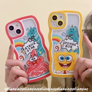 เคสโทรศัพท์มือถือแบบนิ่ม ลายการ์ตูนไดโนเสาร์ SpongeBob SquarePants Patrick Star น่ารัก สําหรับ iPhone 11 XR 8 7 6 6sPlus 12 14 13 Pro Max X XS Max 14Plus SE 2020